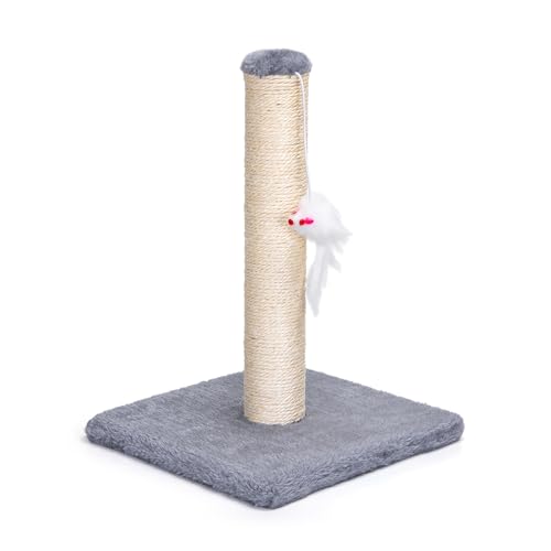 Nobleza – Poste rascador para Gatos de sisal con Juguete, Pequeño, Color Gris. Medidas: 25 * 25 * 35 cm