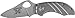 Schrade SCH501 X-Timer Framelock Knife with Stainless Handle with lines, Clip Point Blade and Thumb Hole