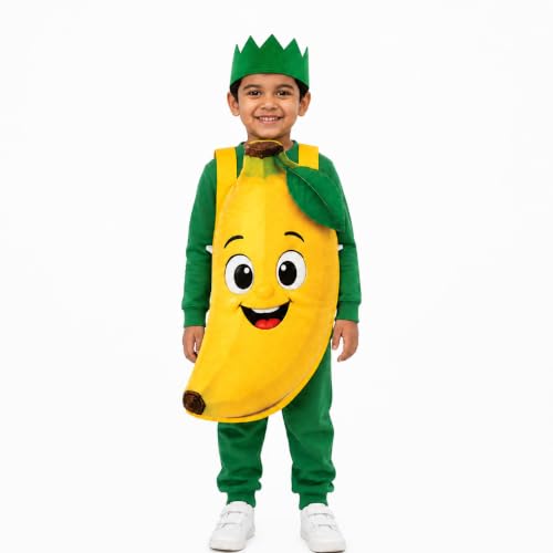 Image of Raj Costume Kids Fruit & Vegetable Fancy Dress Costume | Soft Felt Fruit and Vegetable Cutout Costume for Boys & Girls | School Annual Function