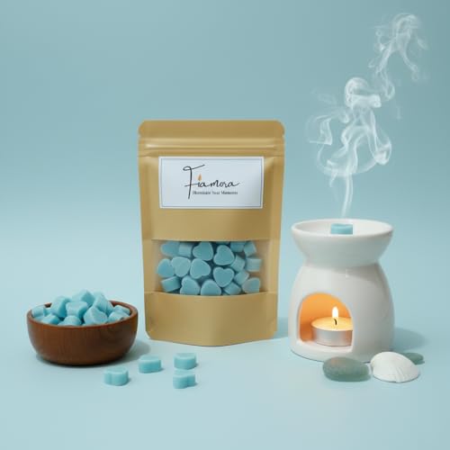 Image of Wax Melts | Organic Soy Wax | Essential Oil Infused | Room Freshener | Heart Shape Aroma Cubes | Long-Lasting Scent | Safe Smoke-Free Home Fragrance | Ocean Breeze | 80 GMS