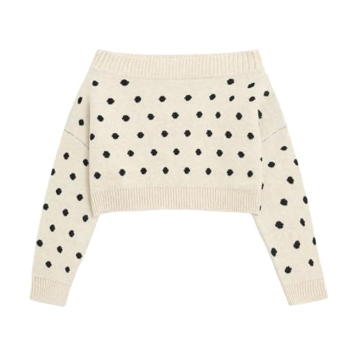 Image of ZAFUL Women Off Shoulder Sweatshirt Batwing Ribbed Knit Crop Sweaters
