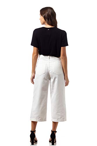 Sommer Calça casual Sarja Pantacourt feminino, 40, Off Shell