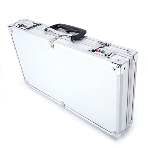 Gun Safes for Pistols, Aluminum ABS Foam Case with New Framed Locking Gun Pistol Handgun Lock Box Hard Storage Carry Case Pistol Safe for Home Bedside Nightstand Car Travel (17.71' x 9.84' x 2.95')