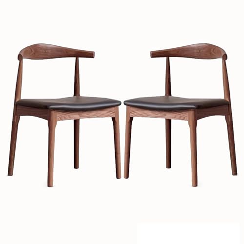 Chaises de restauration nordiques lot de 2 fauteuils de salon bois rétro avec siège rembourré