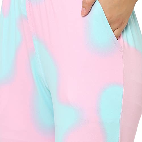 Image of Sweet Dreams Women Tie & Dye Lapel Collar 3 /4th Sleeve Poly Brush Robe, Slip & Pyjamas