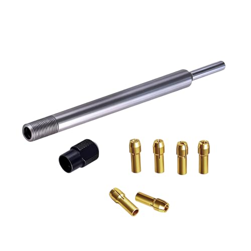 HQLDMYGS Rotary Tool Extension Rod (5in Long) Fits for Hand Drill and Dremel Chucked Units for Grinding Sharpening Cleaning Sanding Carving and Engraving