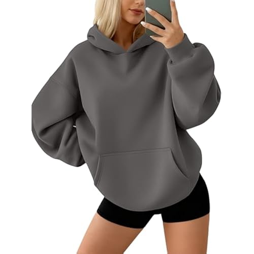 AUTOMET Womens Oversized Fleece Hoodies Pullover Sweatshirts Fall Clothes
