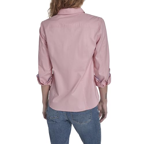 Image of Nautica Women's Button Front Long Sleeve Roll Tab Shirt