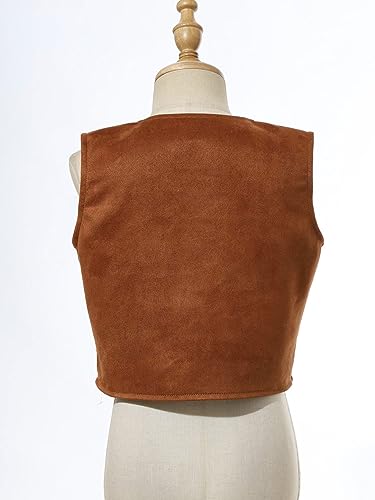 Kids Cowboys Cowgirls Wild West Cosplay Fancy Dress-up Waistcoat Suede Tassel Vest Outwear Jacket Type+D 6 Years4