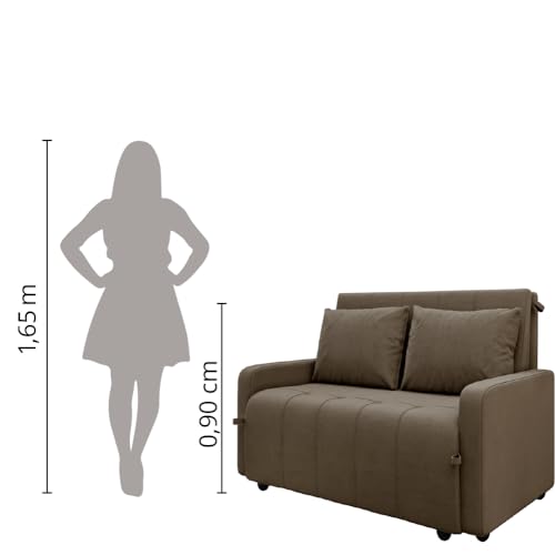 Sofá Cama 3 lugares Capuccino Amora Matrix