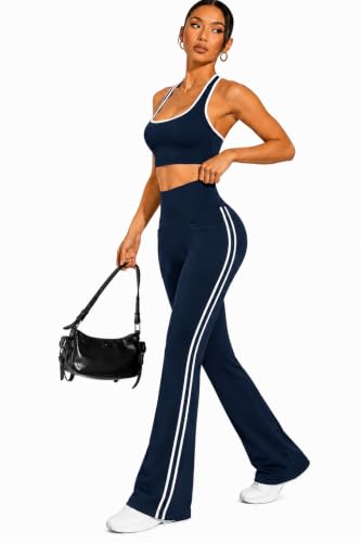 Image of Imperative High Waist Stretchable Flared Gym Pants for Women's | Gym Track Pants for Women with Side Pockets