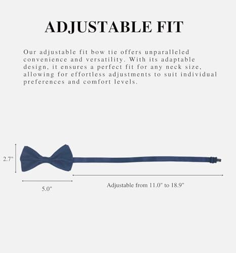 Image of MDSTYLE Bow Ties for Men Pre-Tied Adjustable - Classic Men's Bow Tie - Tuxedo Wedding Formal Bowtie Solid Color Bowties