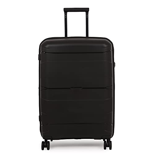 Image of it luggage Momentous Black Set of 3-20,24,28 inches Cabin with Padded Laptop Section, Medium & Large Expandable Polypropylene with TSA Lock & Wet Pouch Inside 8 Wheel Trolley Bag