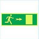 Emergency Exit Way Right Arrow Glow Sign Emergency fire Safety Radium Night Light illuminations PVC Waterproof Sign Sticker gallery image