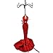 Porte Bijoux Mannequin décoratif Vintage Original Présentoir Pour Colliers, Boucles D'oreilles, Pendentif Bracelets Fantaisie ou décorative Bois et Tissu Crochet en Métal H.40cm Coloris Rouge