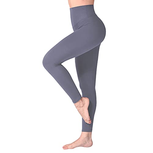SINOPHANT Leggins Mujer, Pantalon Deporte Yoga Mujer, Leggings Mujer Fitness Suaves Elásticos Cintura Alta para Reducir Vientre - #1 Piezas Gris - S-M