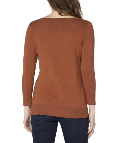 Liverpool Womens 3/4 Sleeve V-Neck Sweater with Pique Copper Heather Large2