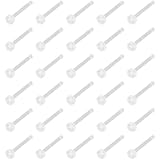 SREFGAS Juego de piercings transparentes para la nariz, para hombre y mujer, plástico, 20 g, 30 unidades, 0.8*8+2, Plástico, Sin gemas
