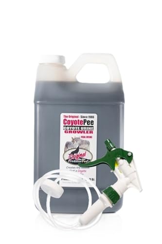 PredatorPee 100% Coyote Urine Territorial Marking Scent for Outdoor Use, Creates Illusion of Predator Presence for Deer Raccoons Groundhogs Rats, Natural Animal Scent, Made in USA, 64 Oz
