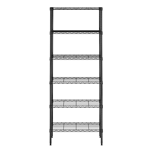 Furinno Wayar Metal Storage Shelf Rack, 6-Tier, 23 x 13 x 59, Black - Thumbnail 6