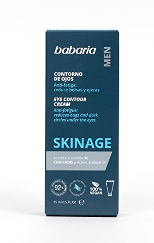 Babaria - Contorno de Ojos Men Skinage, Reduce Bolsas y Ojeras, con Aceite de Semilla de Cannabis y...