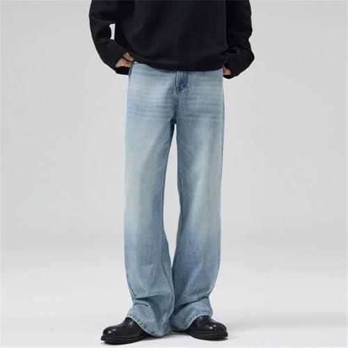 Men Straight Vintage Jeans Harajuku Y2k Wide-Leg Pants Street with Pockets Denim Trousers2