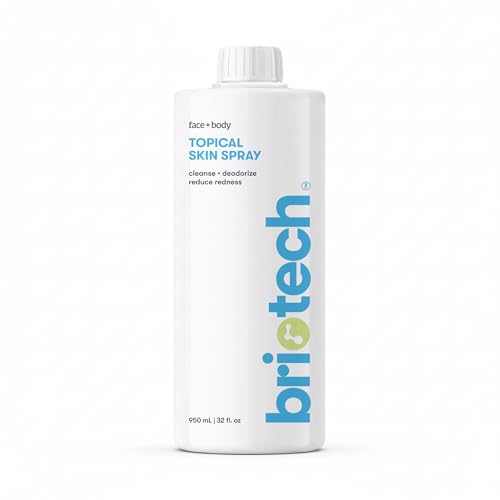 BRIOTECH Topical Skin Spray Hypochlorous Acid for Sensitive Skin HOCl Facial Mist Full Body Support Against Irritation Calm Redness Soothe Foot & Scalp 32 fl oz Refill (1 Pack)