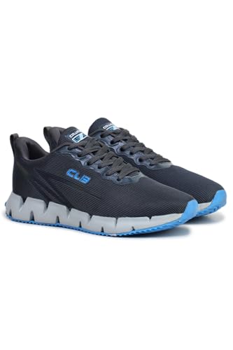 Columbus Terrain Sports Shoes - Running Shoes|Walking Shoes| Training & Gym Shoe | Outdoors Shoe for Men,(Dark Grey & Sky Blue), UK8