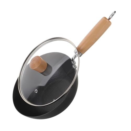 Wok de Hierro Fundido con Tapa y Mango de Madera miniatura 1