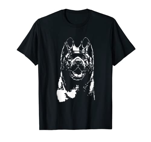Divertido Akita americana con la corona Perro Perros Camiseta