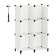 SONGMICS Schuhregal, Regalsystem, Steckregal, Set aus 6 Würfeln, DIY Regal, stapelbar, aus PP-Kunststoff, als Garderobe, für Schlafzimmer, Büro, 31,5 x 64 x 97,2 cm, cremeweiß LPC111M01