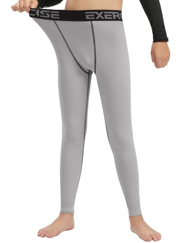 Youth Boys' Compression Leggings Pants Tights for Sports Boys Athletic Leggings Workout Base Layer Pants3