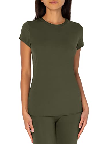 Smart & Sexy Women's Naked Foundation Fashion Basics, Olive Night Tee, Small-Medium