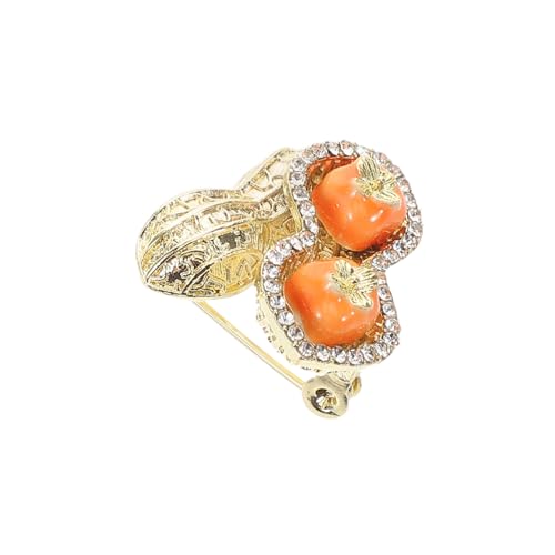 PartyKindom Broche de Persimón Único para Mujeres Alfiler de con Brillos para Vestidos y Chaquetas Clip de Bufanda Pin de Boda de Persimón Accesorio de Moda para Ocasiones