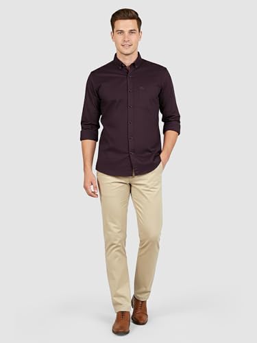 Image of Beyoung Oxford Cotton Shirt for Men | Premium Oxford Fabric | Regular Fit | Button-Down Collar
