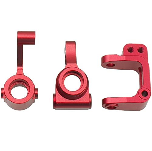 ShareGoo Metal Steering Hub Blocks & C-Hub Carriers Caster Blocks & Rear Stub Axle Carriers Compatible with Horizon ECX 1/10 2WD Ruckus Axe Brutus Circuit AMP MT/DB Crush RC Car Tuck (Red)