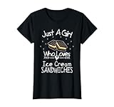 Just A Girl Who loves Ice Cream Sandwiches Foodie Lover T-Shirt