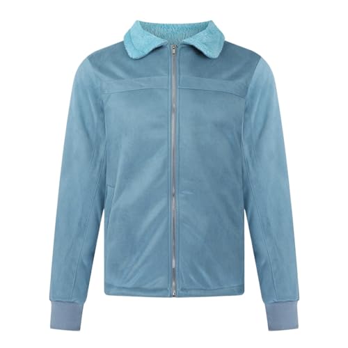 DUMB Abrigo para hombre de gran tamaño esmerilado para hombre chaqueta de cuero compuesto liso grueso