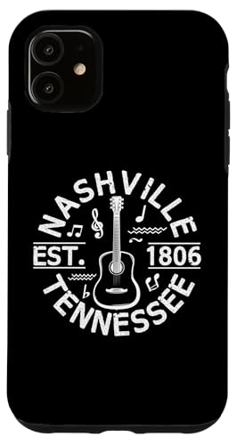 Carcasa para iPhone 11 Nashville Tennessee Country Music City Guitarrista