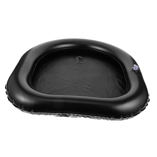 minkissy PVC Shampoo Holder Hair Washing Holder Hair Washing Tray for Bed at Home Plastic Bedridden Hair Washing Holder Net Bag Black