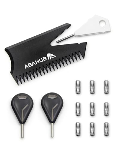 Abahub Surfboard Fin Key Screws Kit for Futures Fins with Surf Wax Comb & 2 Extra Keys and Screws