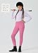 Willit Girls Horse Riding Pants Tights Kids Equestrian Breeches Knee-Patch Youth Schooling Tights Zipper Pockets Pink M