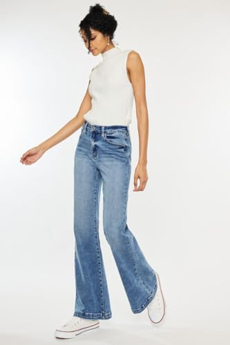 SALT TREE Kancan - Avonlea High Rise Wide Leg Flare Jeans - Essential, KC200243