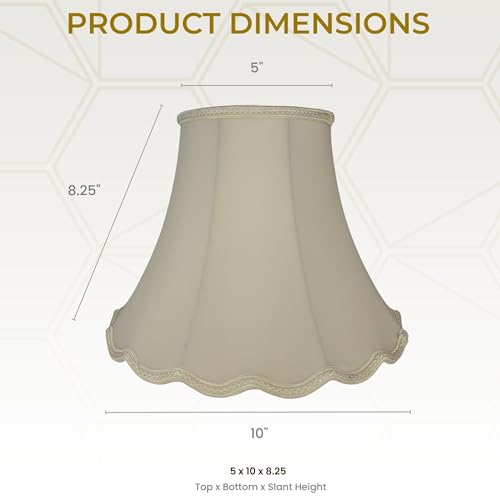 Image of Royal Designs, Inc. Scalloped Bell Designer Lamp Shade, DSO-83-10BG, 5 x 10 x 8.25, Beige