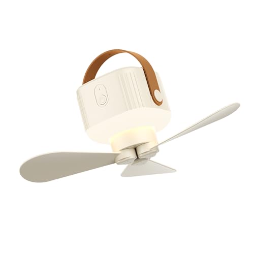 Ventilador de techo pequeño para acampar con luz LED y control remoto USB