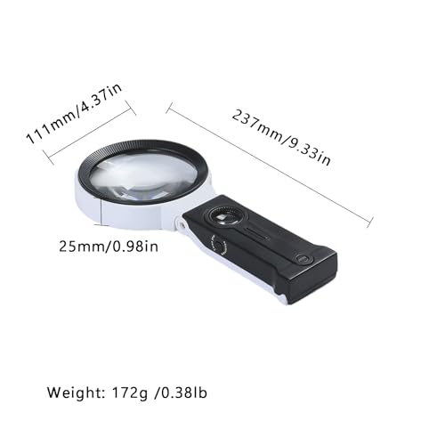 Loupe 5X 25X avec support et 33 LED pour lecture des petits imprimés - 7
