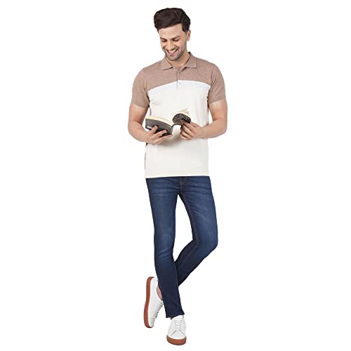 Image of blackberrys Solid Cotton Nylon Slim Fit Mens T-Shirt