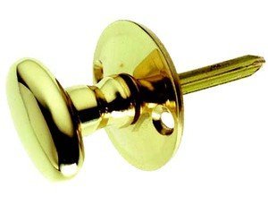 OriginalForgery Door Security Rack Bolt Splined Knob in Solid Polished Brass