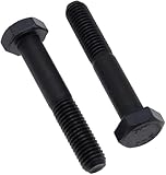 Tornillos de Cabeza Hexagonal con Vástago M14X100 (Pack of 2) Tornillos Mitad Roscada Hexagonales Clase 10.9 Acero de Color Negro Normativa Certificada DIN931 (14mm x 100mm)