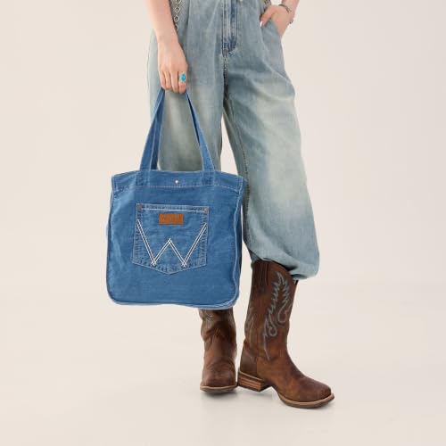 Image of Montana West Wrangler Denim Tote Bag for Women Purses for Work Travel Everyday